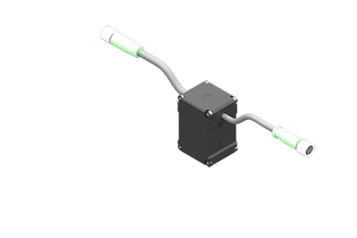 Condensador para pinças de tamanho 16 e 25, conector de entrada M8 de 8 pinos, conector de saída M8 de 3 pinos - CAPBOX1625-03