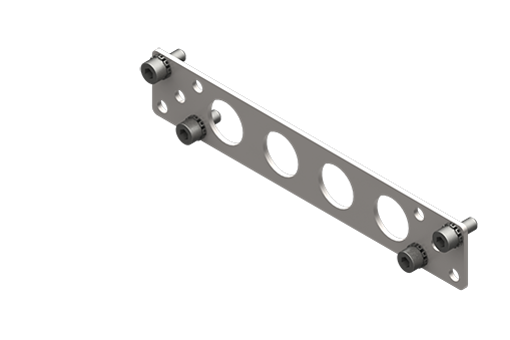 Flat straight connector, 158x28 mm, with screws - MFI-A201