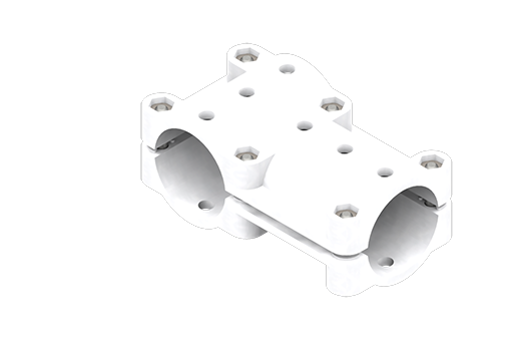 Junta angular de plástico, diámetro 30 mm, con tornillos - MFP-A09