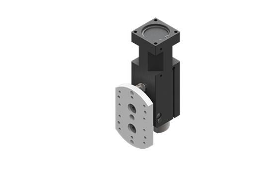 Pneumatic tilt unit for EOAT, 90-degree rotation, adjustable stroke end stopper, safety lock, optional magnetic sensor, 2/8 bar, M5 - RBT40