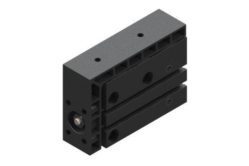 Pneumatski mini klizač sa unutrašnjim elastičnim amortizerima, opseg radnog pritiska 2/8 bara, ulazi za dovod vazduha M5 - ZE1020P