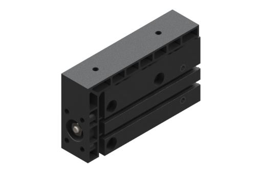 Pneumatski mini klizač sa unutrašnjim elastičnim amortizerima, opseg radnog pritiska 2/8 bara, ulazi za dovod vazduha M5 - ZE1030P