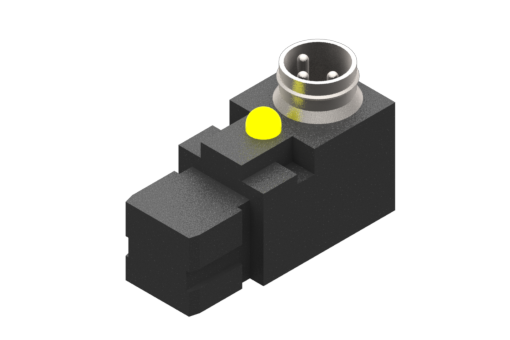 Capteur magnétique pour gorge à queue d’hirondelle, série CB, PNP magnétorésistif N.O. 6/30 Vdc, 0,2 A, câble rond PVC 3x0,25 mm², 2,5 mètres - CB4N225-G