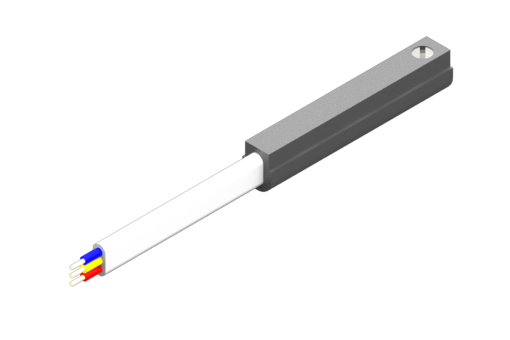 Czujnik magnet. dla szczeliny C, seria SS, magnetorezystancyjny NPN NO, 6/30 Vdc, 0,2 A, płaski kabel PVC 3 x 0,14 mm², długość 0,3 m ze złączem M8 z przeciwnakrętką - SS3M203-G