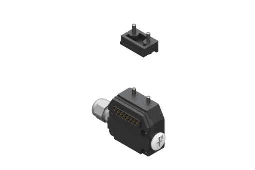 15-pin female quick connector without cable, for remote supply on side “B”, cable connection with connector, side cable exit, max voltage 250 Vac, max current 0.5A - PMAQC