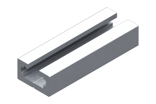 Grey extruded aluminium profile, length 1 metre - EMB-1018-1000