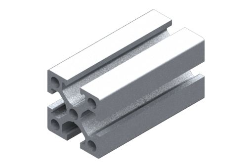 Grå extruderad aluminiumprofil, längd 2 m - EMB-2525-2000