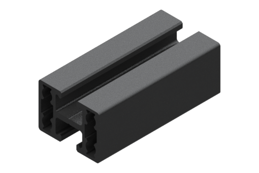 Profilo estruso in alluminio nero, lunghezza 1 metro - EMF-2518-1000