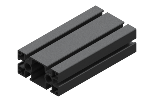 Black extruded aluminium profile, length 1 metre - EMF-8040-1000
