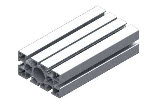Grå extruderad aluminiumprofil, längd 1 m - EMB-8040-1000