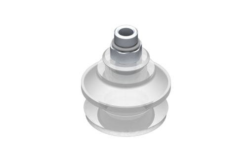VG.B33 suction cup, FDA-compliant silicone, 50 Shore, G1/8" male, 12 mm hex with compliant silicone foam ring - 0321557
