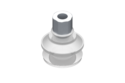 Ventuză VG.B33, silicon conform FDA, 50 Shore, G1/8″ tip mamă, hexagonală 16 mm, cu inel din spumă siliconică conform  - 0321558