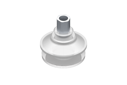 VG.B42 suction cup, FDA-compliant silicone, 50 Shore, G1/8" female, 12 mm hex with compliant silicone foam ring - 0321562