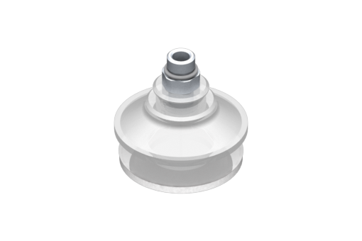VG.B42 suction cup, FDA-compliant silicone, 50 Shore, G1/8" male, 12 mm hex with compliant silicone foam ring - 0321564