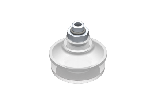 VG.B42 suction cup, FDA-compliant silicone, 50 Shore, G1/8" male, 16 mm hex with compliant silicone foam ring - 0321566