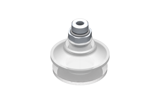 VG.B42 suction cup, FDA-compliant silicone, 50 Shore, G1/4" male, 17 mm hex with compliant silicone foam ring - 0321568