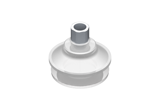 VG.B53 suction cup, FDA-compliant silicone, 50 Shore, G1/4" female, 16 mm hex with -compliant silicone foam ring - 0321574