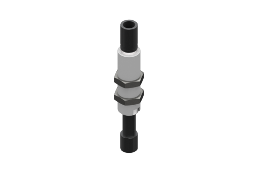 Non-rotative suspension with M16x1 threaded body, stroke 20 mm, G1/8, with 2 nuts - 9900027