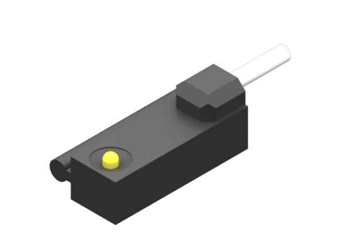 Sensor magnético con fijación con tirante, serie SM, PNP Reed N.O. 3 hilos, 3/30 Vdc, 1 A, cable redondo PVC 3x0,25 mm², 2,5 metros - SM4D225-G