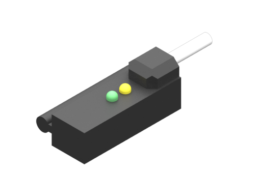 Sensor magnético con fijación con tirante, serie SM, PNP magnetorresistivo N.C. 6/30 Vdc, 0,25 A, cable redondo PVC 3x0,25 mm², 2,5 metros - SM4P225-G
