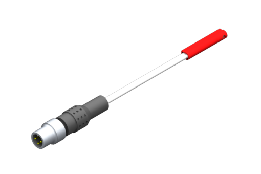 Магнитен датчик за слот „C“, серия SSQ, NPN цифров изход, чувствителност 15G, ултранисък хистерезис, захранване 24 Vdc, 0,2 A, плосък PVC кабел 3 x 0,14 mm², дължина 0,3 m с конектор с контрагайка - SSQ3M203-G