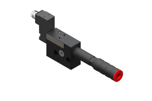 Vacuum pump EJ-SVLG-MEDIUM-HV-3-ISO with integrated holder and silencer, vacuum NC Solenoid Valve 3/2 x2, 24Vdc, 2.5W, M12 5-pin, IP54, G1/4'' vacuum port - 3030255