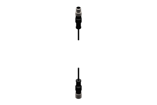 Prodlužovací kabel s M8 3kolíkovým dvojitým konektorem s vnějším/vnitřním závitem, šedý PUR kabel, 3 x 0,096 mm2, délka 1,2 m - CM800312CF8003P